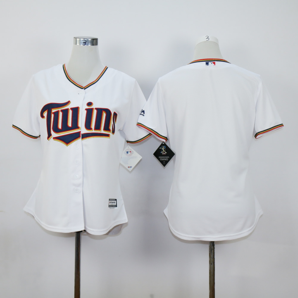 Women Minnesota Twins Blank White MLB Jerseys